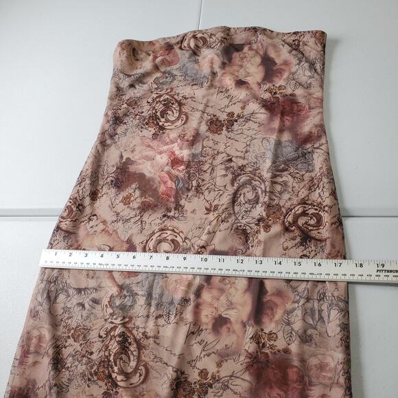 Y2K Fairy Grunge Whimsy Dress Womens XL Floral Cherub Angel Print Mesh Lined - Picture 6 of 11